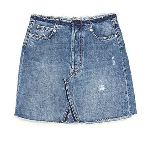 Zara mini jean denim skirt distressed premium denim collection skirt size small! thumbnail 1
