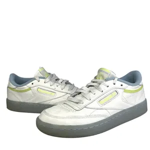 Reebok Classic Club C 85 Women's White Yellow Lace Up Low Top Sneakers Shoes 6 thumbnail 4