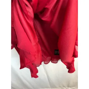 Trixxi Dress Womens M Red Chiffon Ruffle Tiered Mini V-Neck Long Sleeve thumbnail 15