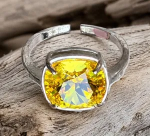 Handcrafted sparkly ring made with Swarovski crystal adjustable fit thumbnail 1