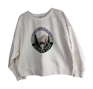Lou & Grey Signature Soft Ski Resort Sweatshirt Cream Graphic Apres Ski NWOT Med thumbnail 1