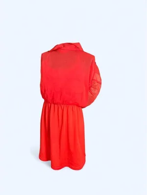 Vintage Y2K American Eagle red ruffle mini dress Size Medium 🌸 thumbnail 6