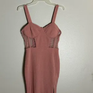 Hautes Nites Women Long Party Pink Dress size‎ 1 thumbnail 2