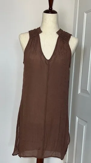 Bobeau Elegant‎ Brown Sleeveless Top thumbnail 1