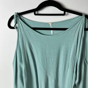 Free people‎ open shoulder teal dress women’s medium thumbnail 2
