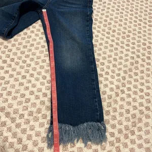 Topshop Moto Dree Frayed Hem Crop Jeans 28 Blue Kick Flare Denim thumbnail 16