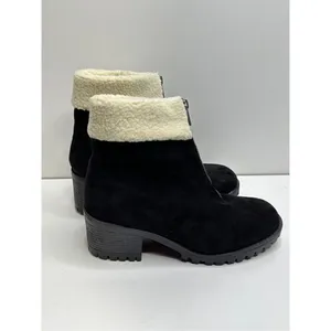 Bella Vita Cable Lug Black Booties Faux‎ Shearling Size 8.5 New thumbnail 4