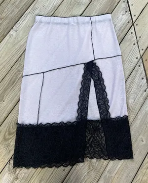 Free People Intimately Women's Into You Lilac Combo Slip Skirt Size L thumbnail 1