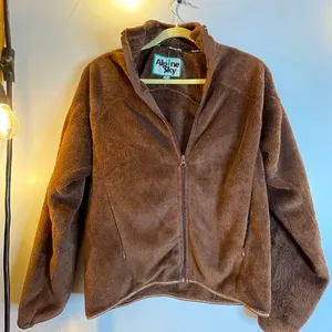 Alpine Sky Fuzzy Zip Up Brown Size M thumbnail 1