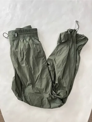 YPB Your Personal Best Crinkle Nylon Parachute Jogger in Desert Olive Green M thumbnail 3