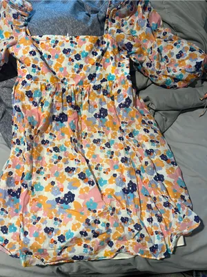 Amanda Uprichard Darling‎ Puff Sleeve Floral Mini Dress M Madagascar Print thumbnail 16
