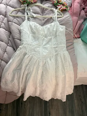 Corset white mini dress Size L thumbnail 1