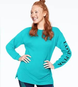 Victoria's Secret Pink Campus Long Sleeve Oversized🌵🦎 thumbnail 1