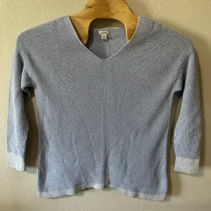 LL Bean Knit Sweater Womens Size Large‎ Blue Cotton Quality Tunic Beach Boho thumbnail 1
