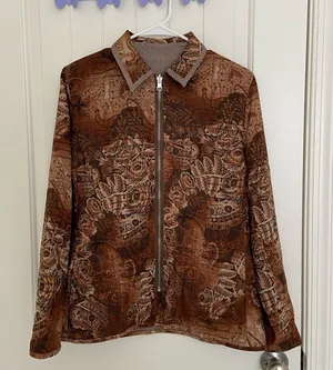 NWOT | Women’s‎ animal print full zip front collared fashion jacket medium thumbnail 1