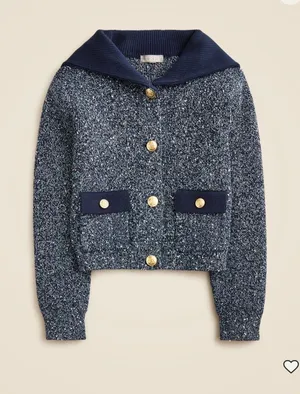 J. Crew Sailor Collar Cardigan thumbnail 1