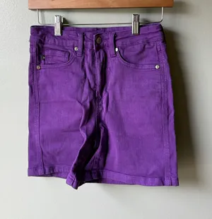 Judy Blue Purple Bermuda Denim Shorts High Rise Y2K thumbnail 1