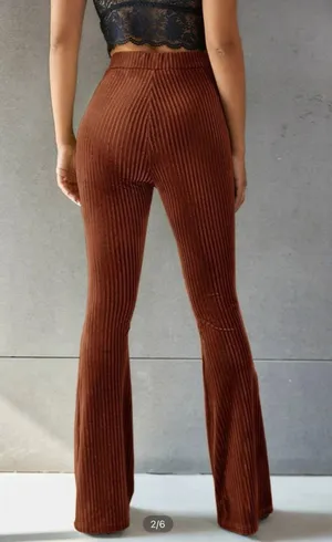 SheIn Flare leg velvet pant thumbnail 2