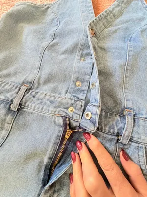 Zara Denim Halter Mini Dress Light Wash Sleeveless Button Front Size M NWT thumbnail 5
