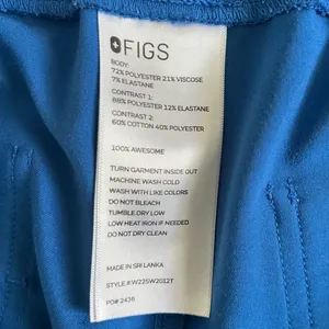 FIGS Zamora FIONx Jogger Royal Blue High Waisted Scrub Pants thumbnail 8