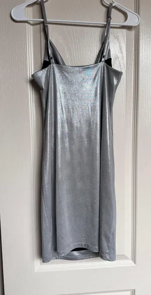 Forever 21 Metallic Silver Slip Dress thumbnail 3