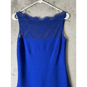 Tadashi Shoji Lace Fit Flare Midi Dress Blue Romantic Wedding Guest‎ Luxe Small thumbnail 3