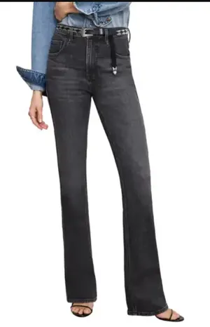 Good American High Waisted Denim Good Flare Jeans Washed Black 8 / 29 thumbnail 1