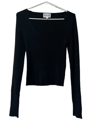Olive + Oak Women's‎ Black Long Sleeve Pullover Knit Sweater Size Medium Classic thumbnail 1