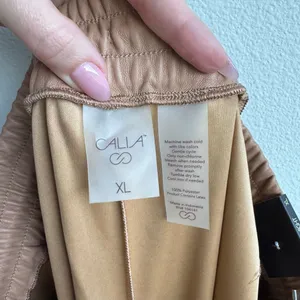 NWT Calia Journey Pants Size XL Tan Vegan Leather High Rise Straight Leg Pull On thumbnail 7