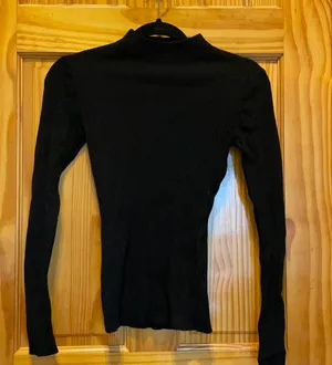 H&M black knit mock neck sweater S thumbnail 1