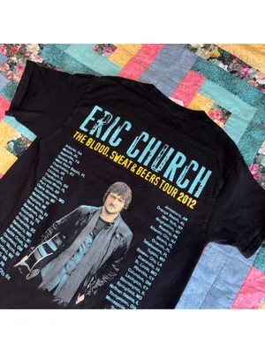 Eric Church The Blood, Sweat & Beers Tour 2012 Woman’s S Black T-Shirt Adult S/P thumbnail 4