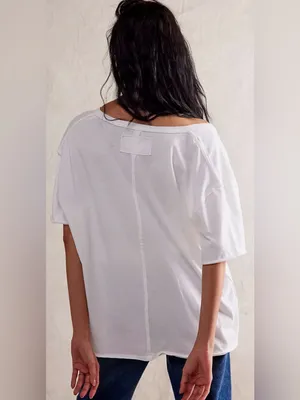 We the Free people Nina V neck Tee large white thumbnail 2