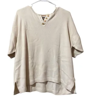 Woolrich Handframed Women Short Sleeve Cotton Shirt Buttons‎ Size XL Vintage thumbnail 1