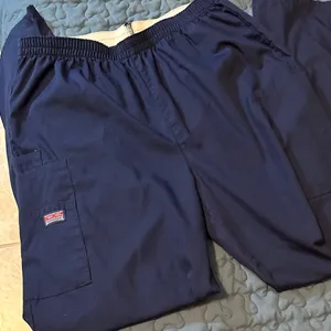 Ladies navy blue scrub pants Sz M by Cherokee thumbnail 4