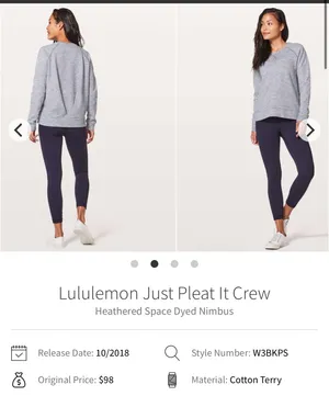 Lululemon Just Pleat It Crew neck 8 women thumbnail 2