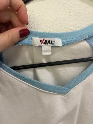 Vintage Cropped Baseball tee Blue Size L thumbnail 2