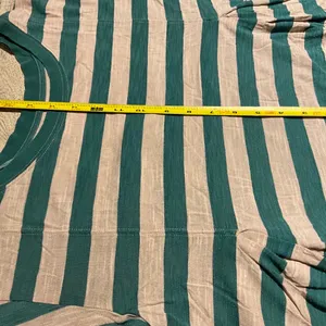We the Free People Green Tan Striped Cropped Swing Top Tee Crewneck Size Medium thumbnail 5