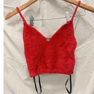 For Love & Lemons Fiona Crop Top Red Fuzzy XXS‎ thumbnail 4