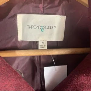 Thread & Supply Double Breasted Oxblood Peacoat Size Medium thumbnail 8