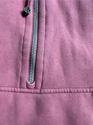 lululemon athletica Cropped scuba Half-Zip Hoodie in Dusty Rose size m/l thumbnail 6