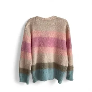 POL Relaxed Fit Multicolor Stripe Mohair Button Up Cardigan Size L Boho Sweater thumbnail 7