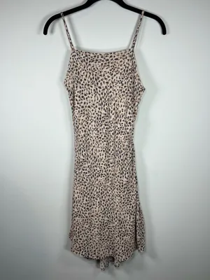 Abercrombie & Fitch Leopard Print Mini Slip Dress Brown Tan Lined Adjustable XS thumbnail 2