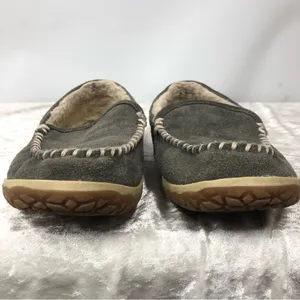 Minnetonka Grey Moccasins w/cable braid top 7w slippers house shoes thumbnail 4