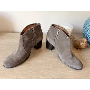 Frye Nora Whipstitch Suede Ankle Boots Womens Smoke Grey Size 7‎ thumbnail 3