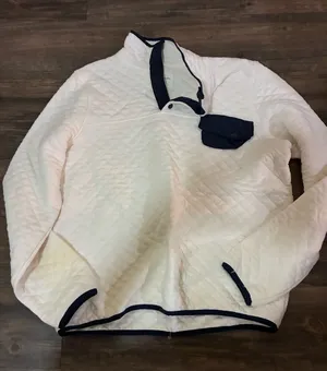 Thread & Supply white and navy quilted pullover  thumbnail 1
