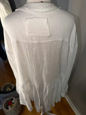 We The Free White Button-Front Gauze Blouse thumbnail 7