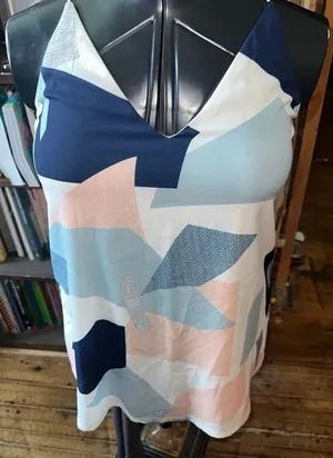 Showpo abstract artsy v- neck sz 8 a-line mini dress thumbnail 1