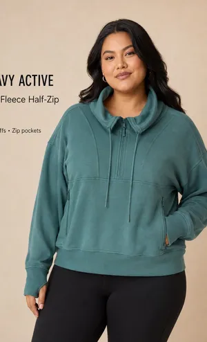 Old Navy Teal Green Dynamic Fleece Half-Zip Sweatshirt thumbnail 1