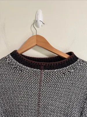 Nic + Zoe Mixed Up Mock-neck Two-Tone Base ColorBlock hem and Cuffs Sweater sz L thumbnail 4