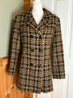 Carte double breasted wool blend coat. Size M Black Size M thumbnail 1